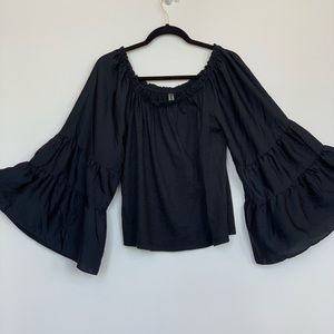 Anthropologie off the shoulder bell sleeve blouse